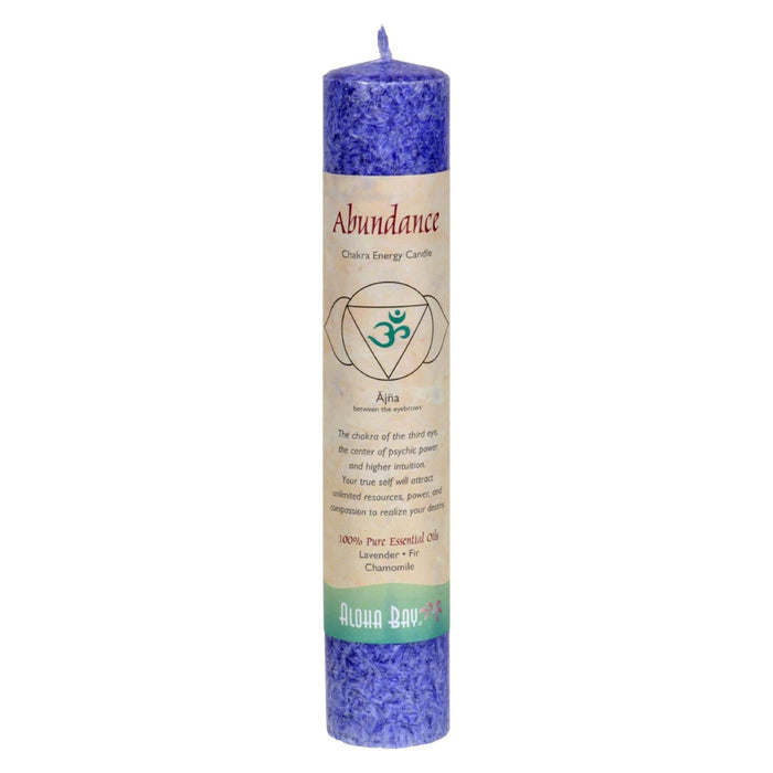 Aloha Bay Chakra Pillar Candle: Abundance, Indigo, 2.2 lbs