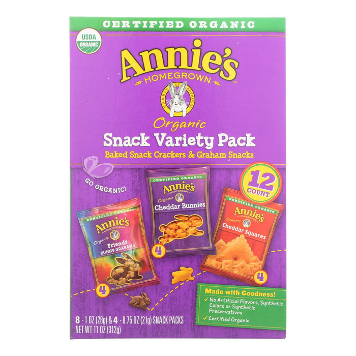 Annie's Homegrown Organic Variety Snack Pack, Pack of 6 - 12-Count