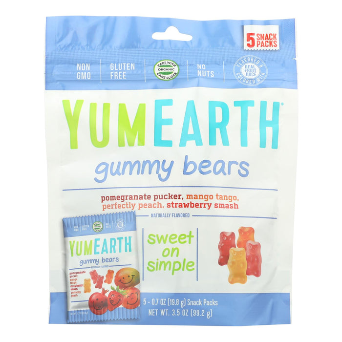 Yumearth Organics Gummy Bears - 0.7 Oz. (Pack of 12) - USDA Organic, Gluten-Free, Non-GMO