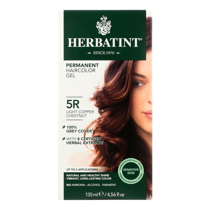 Herbatint Light Copper Chestnut 5R Permanent Herbal Haircolour Gel - 135ml