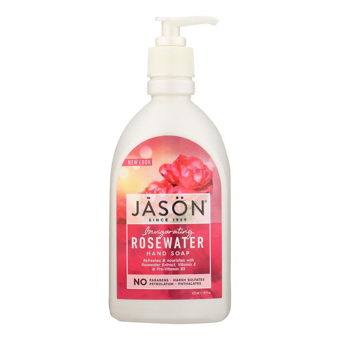 Jason Pure Natural Invigorating Rosewater Hand Soap - 16 Fl Oz