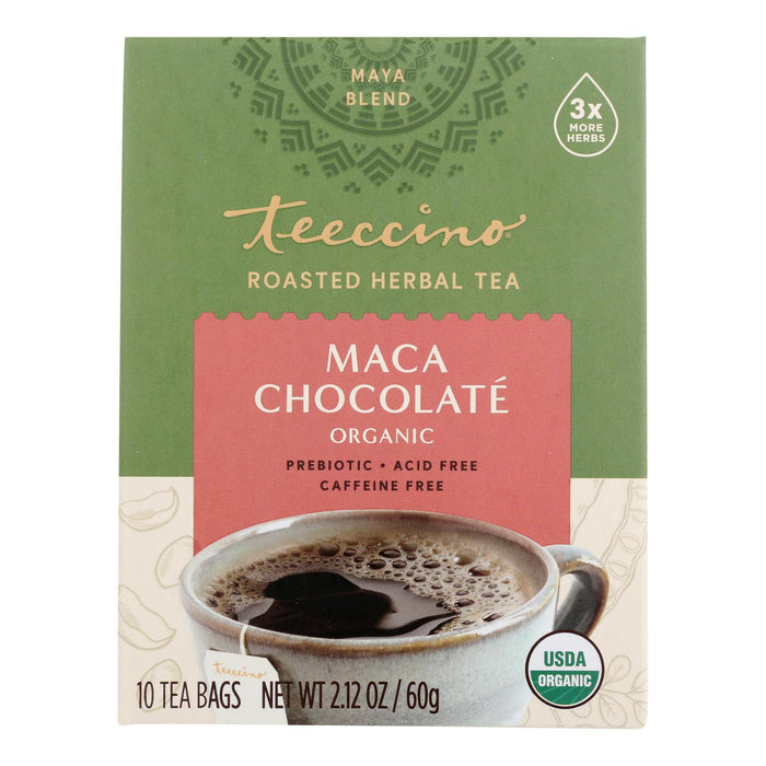 Teeccino Herbal Coffee, Chocolate Dark Roast, Pack of 6 - 10 Tea Bags