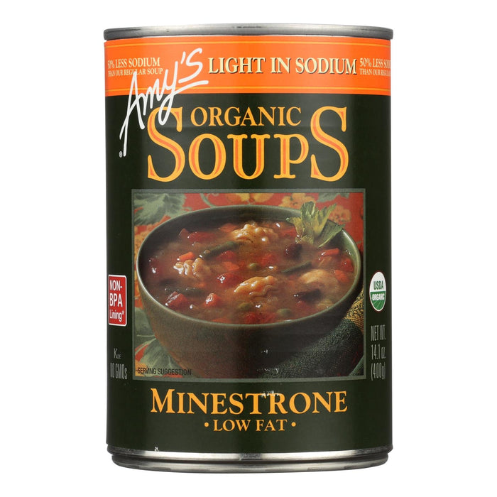 Amy's Organic Low Sodium Minestrone Soup, 12 Units of 14.1 Oz Cans