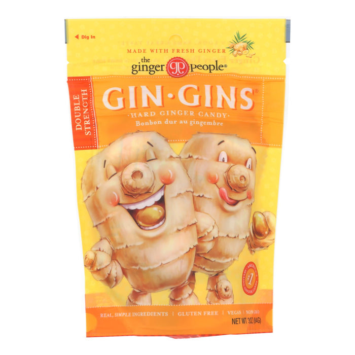 The Ginger People Gin Gins Hard Ginger Candy Double Strength - 3 Oz. (Pack of 12)