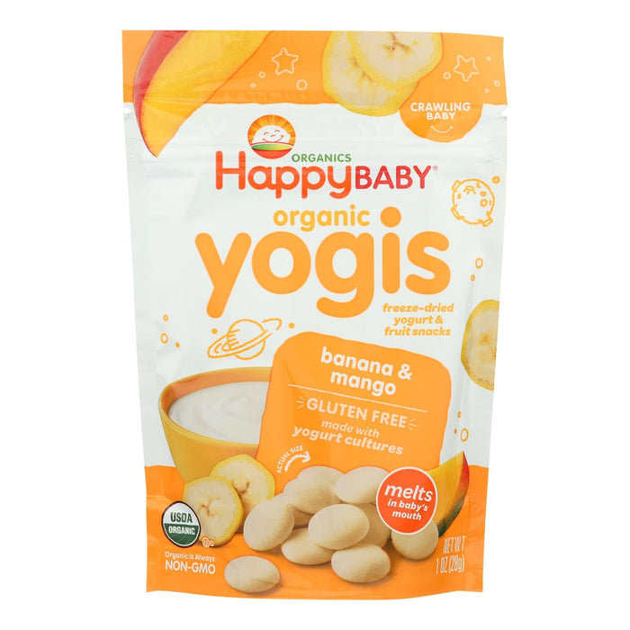 Happy Baby HappyMelts Organic Yogurt Snacks for Babies - Banana Mango (8 Pack, 1 Oz Each)