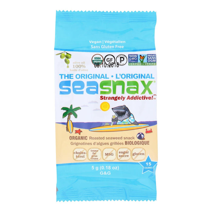 Seasnax Organic Original Roasted Seaweed Snack, 24-Pack, 0.18 Oz. Each