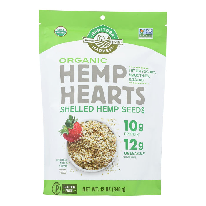 Manitoba Harvest Organic Hemp Hearts Shelled Hemp Seed, 12 Oz, Pack of 6
