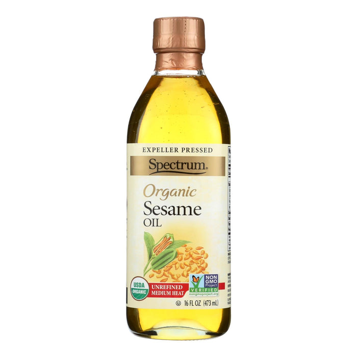 Spectrum Naturals Organic Sesame Oil: Rich in Antioxidants, 16 Fl Oz, Case of 12