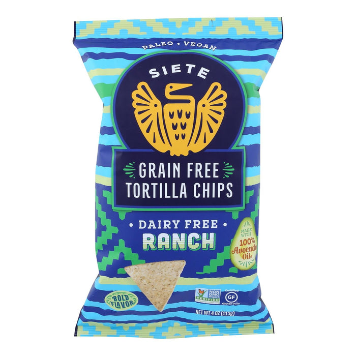 Siete Family Grain-Free Ranch Tortilla Chips (Pack of 6 - 4 Oz.)