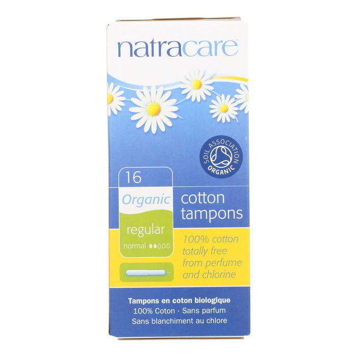 Natracare 100% Organic Cotton Tampons Regular W/ Applicator - 16 Tampons -Pack of 2