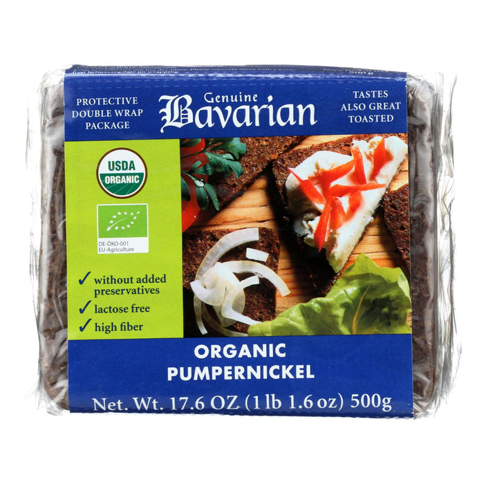 Genuine Bavarian Organic Pumpernickel Bread, 6 x 17.6 Oz.