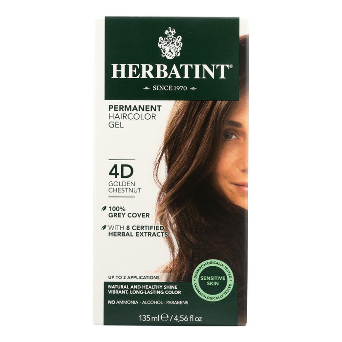 Herbatint 4D Golden Chestnut Permanent Herbal Hair Color Gel, 135ml