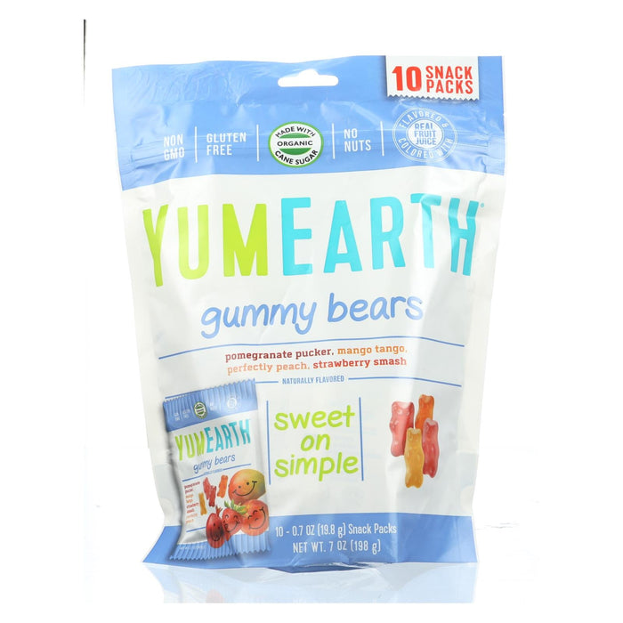 YumEarth Organics Gummy Bears - Organic Plant-Based Snack Pack (Pack of 12) .7 Oz