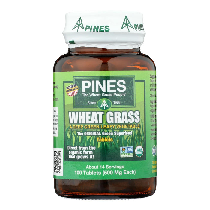 Pines International 500mg Organic Wheatgrass Tablets (Pack of 100)