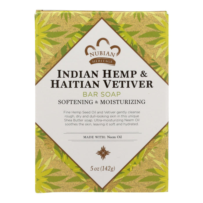 Nubian Heritage Indian Hemp & Haitian Vetiver Bar Soap - 5 Oz