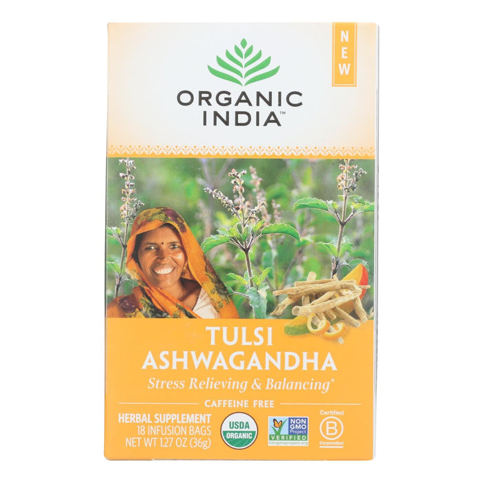 Organic India Ashwagandha Capsules, 18 Ct., Pack of 6