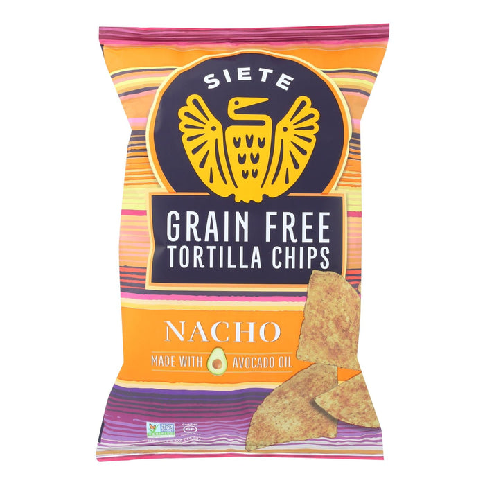 Siete Family Grain-Free Nacho Tortilla Chips, Naturally Grain-Free & Gluten-Free, 5 Oz. (Pack of 12)