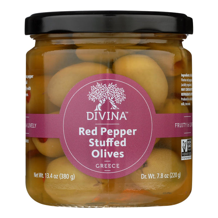 Divina Stuffed Olives with Sweet Peppers (Pack of 6 - 7.8 Oz.)