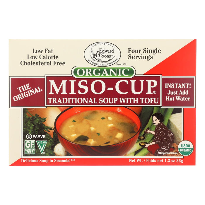 Edward And Sons USDA Organic Traditional Miso Cup (12-Pack, 1.3 Oz Each)