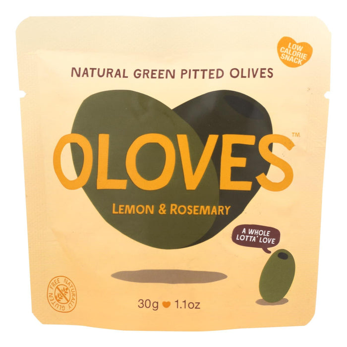 Oloves Green Pitted Lemon and Rosemary Olives, 10-Pack, 1.1 Oz. Each