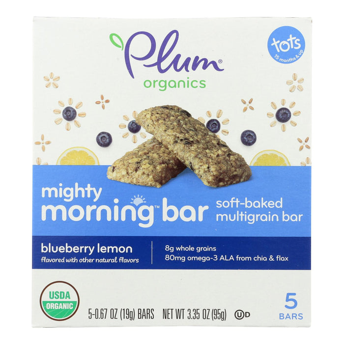 Plum Organics Mighty Morning Tots Snacks Blueberry Lemon (Pack of 8 - 3.35 Oz.)