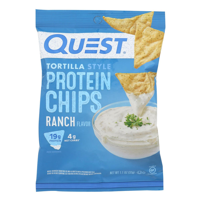 Quest Nutrition Ranch Tortilla Style Protein Chips (Pack of 8) - 1.1 Oz.