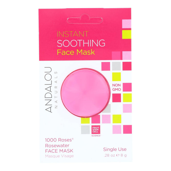 Andalou Naturals 1000 Roses Instant Rosewater Soothing Face Mask (Pack of 6 - 0.28 Oz.)