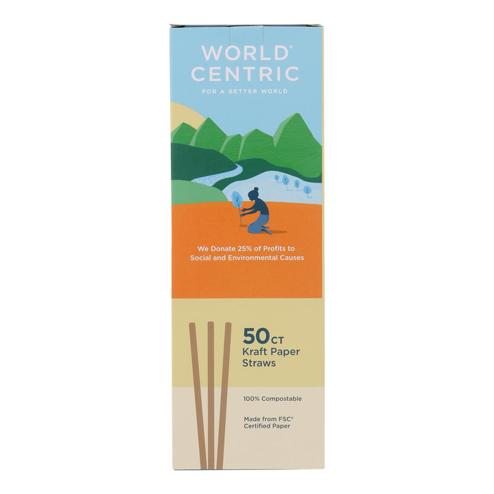 World Centric Compostable Straws - 50 Ct. Pack of 24
