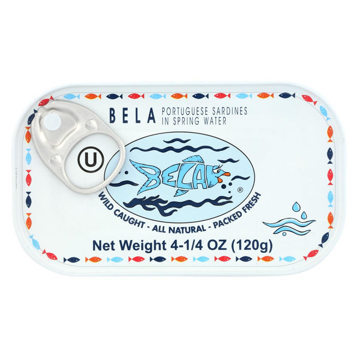 Bela Sardines, Spring Water, Pack of 12, 4.25 Oz. Each