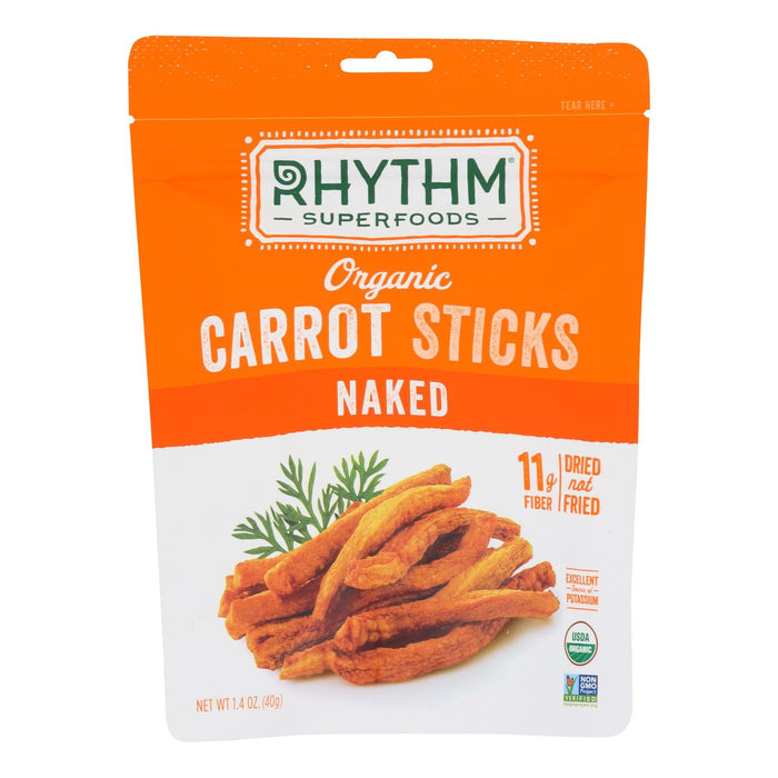 Rhythm Superfoods LLC Organic Carrot Sticks Naked (Pack of 12 - 1.4 Oz.)