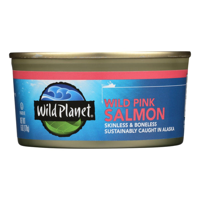 Wild Planet Skinless & Boneless Wild Alaskan Pink Salmon, Case of 12, 6 Oz. Each