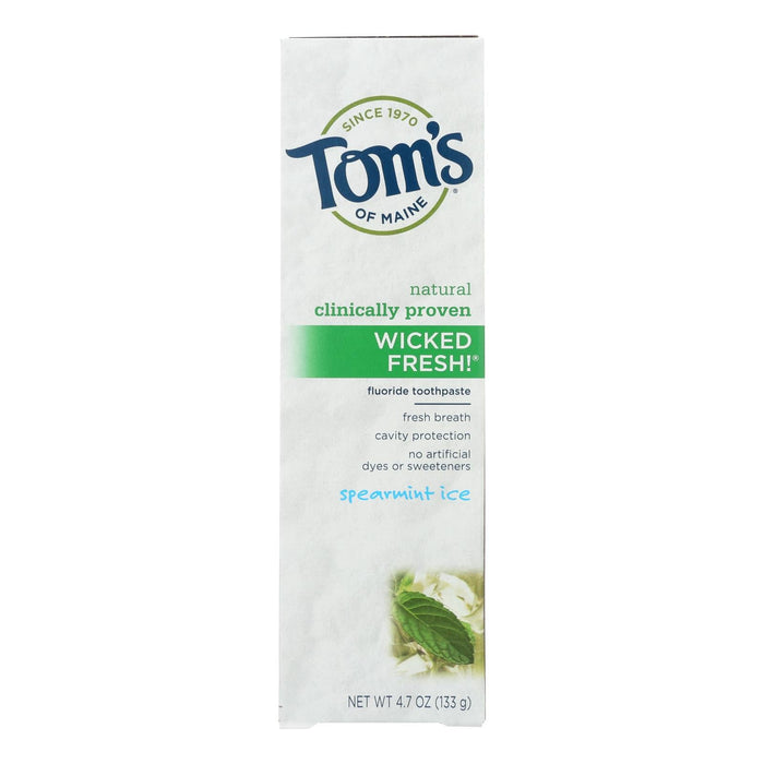 Tom's of Maine Wicked Fresh Spearmint Ice Natural Fluoride-Free Toothpaste - 4.7 Oz (Pack of 6)