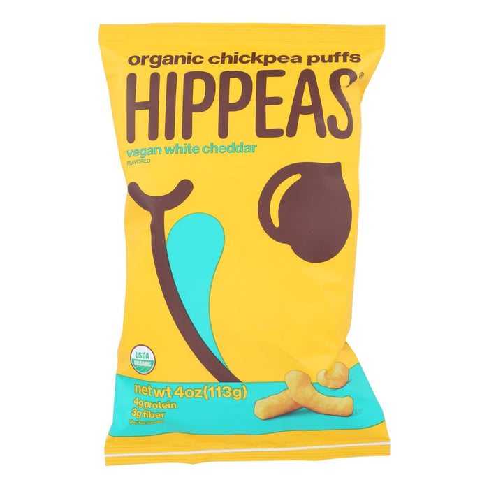Organic Hippeas Chickpea Puff (Pack of 12) - White Cheddar Flavor - 4 Oz.