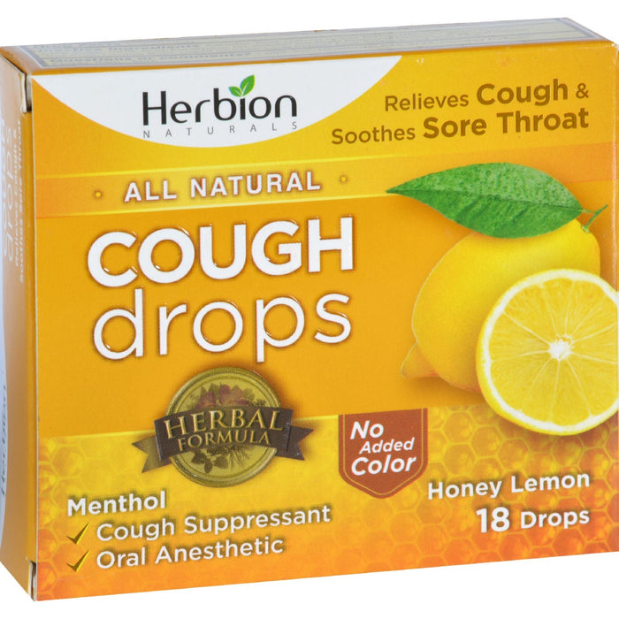 Herbion Naturals Honey Lemon Cough Drops (Pack of 18)