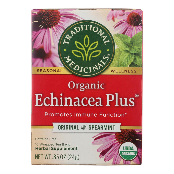 Traditional Medicinals Organic Echinacea Plus Herbal Tea (Pack of 6 - 16 Tea Bags)