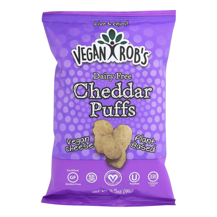 Vegan Rob's Savory Dairy-Free Cheddar Puffs (Pack of 12 - 3.5 Oz.)