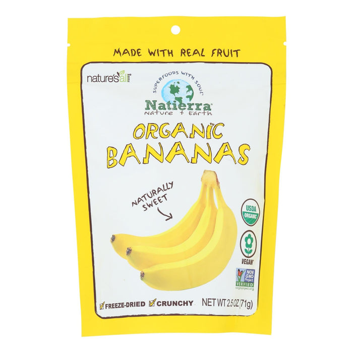 Natierra Organic Freeze-Dried Raw Banana, 2.5 Oz (Pack of 12)