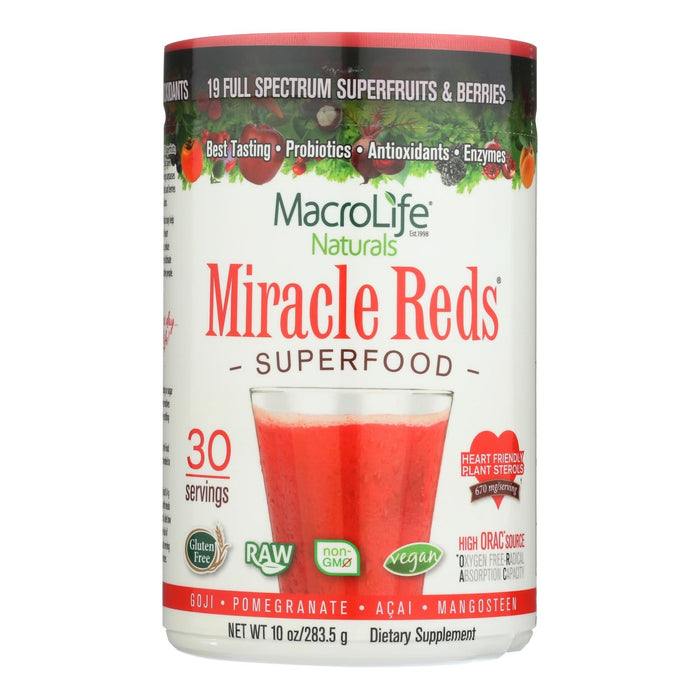 Macrolife Naturals Miracle Reds Berry Powder Extract Supplement (10 Oz.)