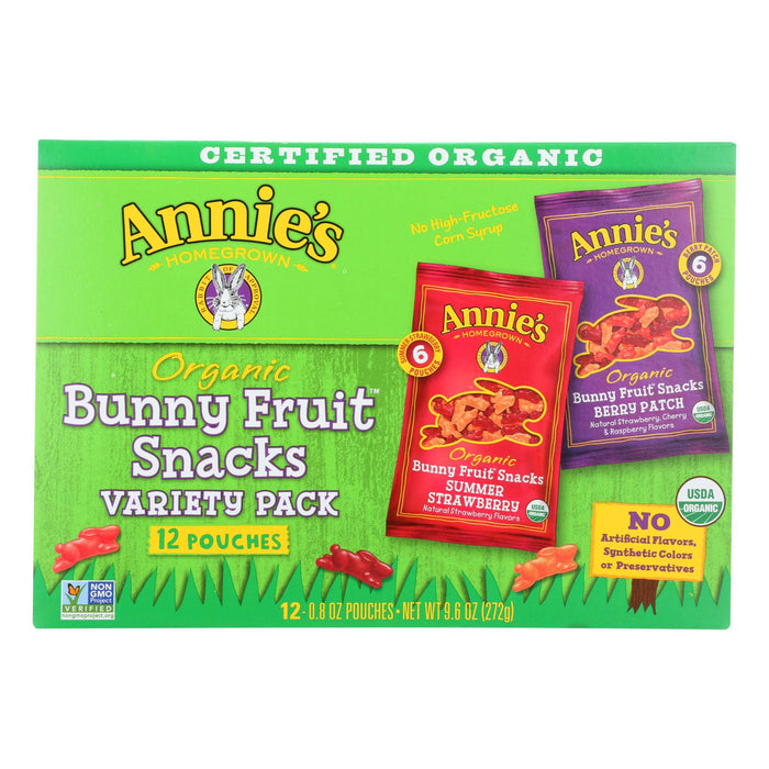 Annie's Homegrown Organic Bunny Fruit Snacks Mixed Berry Variety (Pack of 12 - 9.6 Oz.)