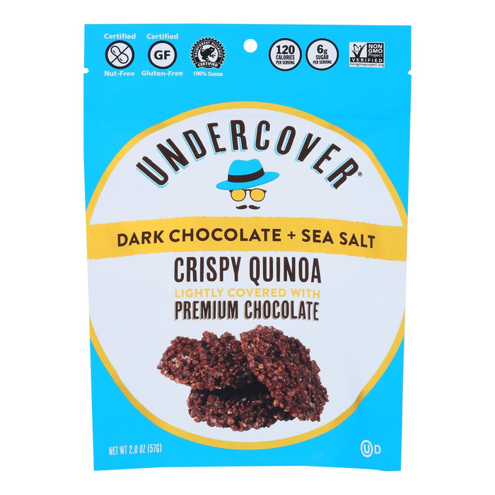 Undercover Quinoa Dark Chocolate + Sea Salt Crispy Quinoa Snack (Pack of 12 - 2 Oz.)