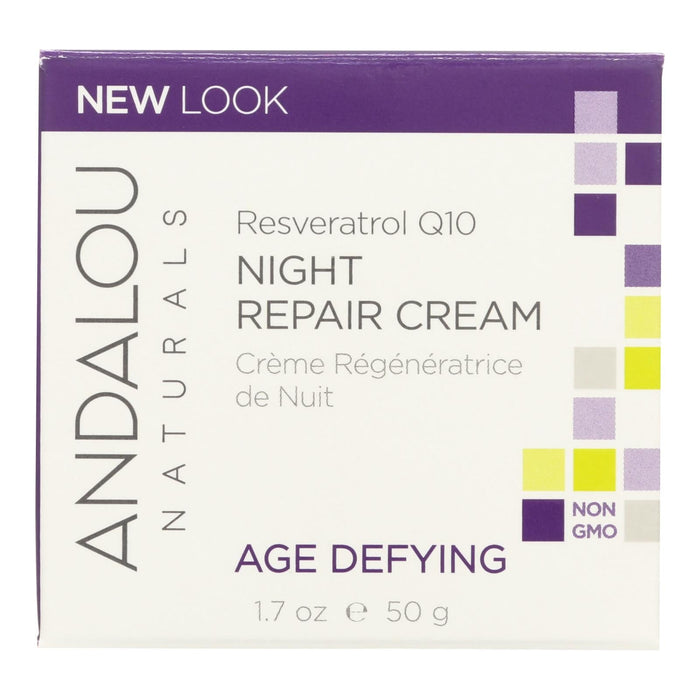 Andalou Naturals Resveratrol Q10 Overnight Age-Defying Night Repair Cream (1.7 Fl Oz)
