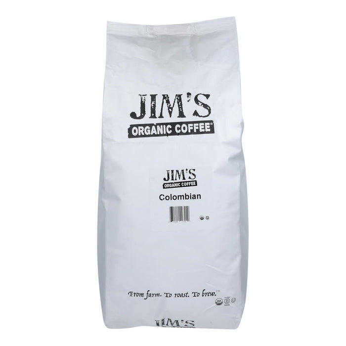 Jim's Organic Coffee Whole Bean Colombian Santa Marta Montesierra (5lbs)