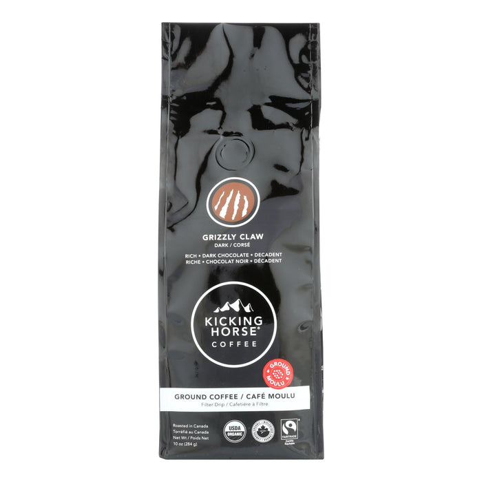 Kicking Horse Coffee Organic Ground Grizzly Claw Dark Roast 10 Oz (Pack of 6)