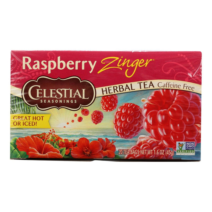 Celestial Seasonings Herbal Tea Caffeine Free Raspberri Zinger – 20 Tea Bags (Pack of 6)
