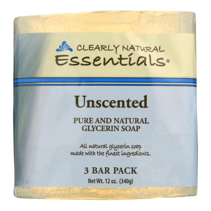 Clearly Natural Unscented Bar Soap (Pack of 3) - 4 Oz. Each