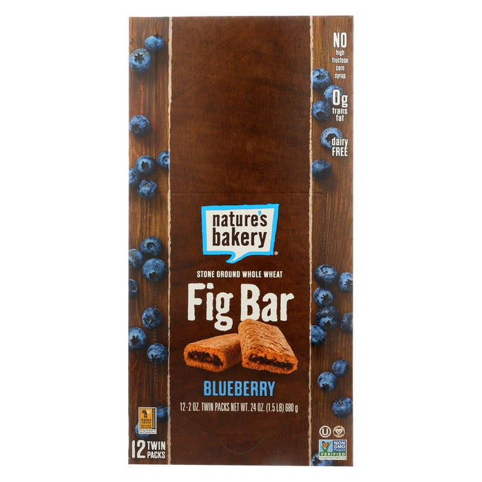 Nature's Bakery Blueberry Stone Ground Whole Wheat Fig Bars - 2 Ounce Pack of 12