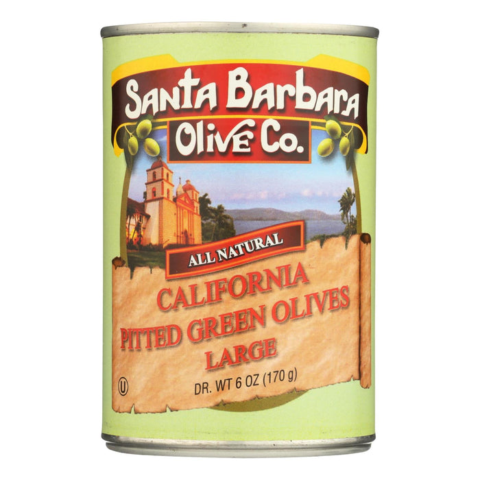 Santa Barbara California Pitted Green Olives (Pack of 12) - 5.75 Oz. each
