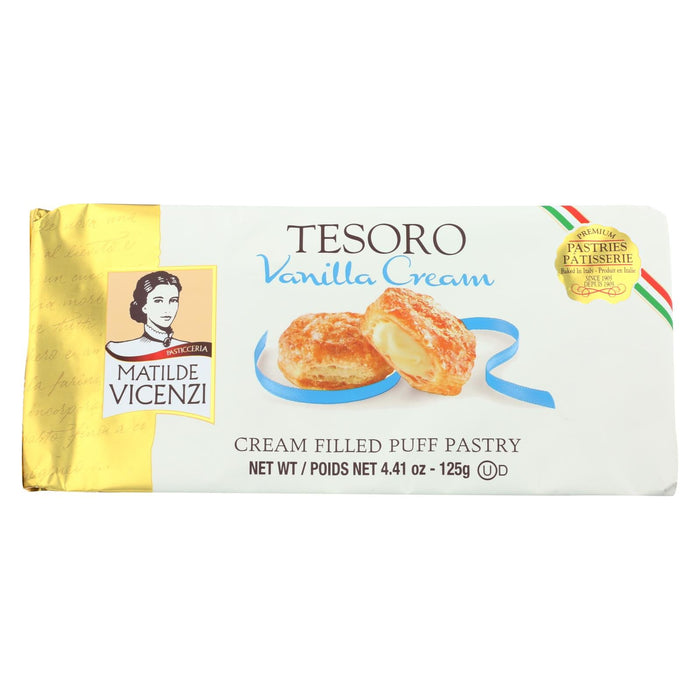 Vicenzi Tesoro Vanilla Cream Cookies, 8 Individually Wrapped Packs of 4.41 Ounces