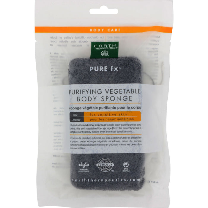 Earth Therapeutics Purifying Vegetable & Medicinal Charcoal Body Sponge
