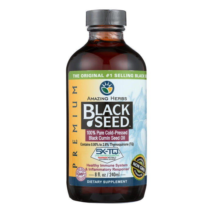 Amazing Herbs Black Seed Oil - Boosts Immunity - 8 Fl Oz